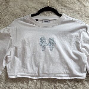 Gymshark White Graphic Cropped Top